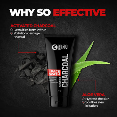 Beardo Charcoal Facewash, 50ml & Peel Off Mask, 50g| For Deep Pore Cleaning and Removes Dirt | Face Mask for Glowing Skin | Gift Hamper for Men | Valentines day gift for husband | Gift for boyfriend | Gift for Men